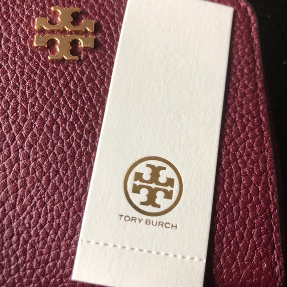 NWT Tory Burch Carter Zip Coin Case Imp Garnet - Picture 4 of 7